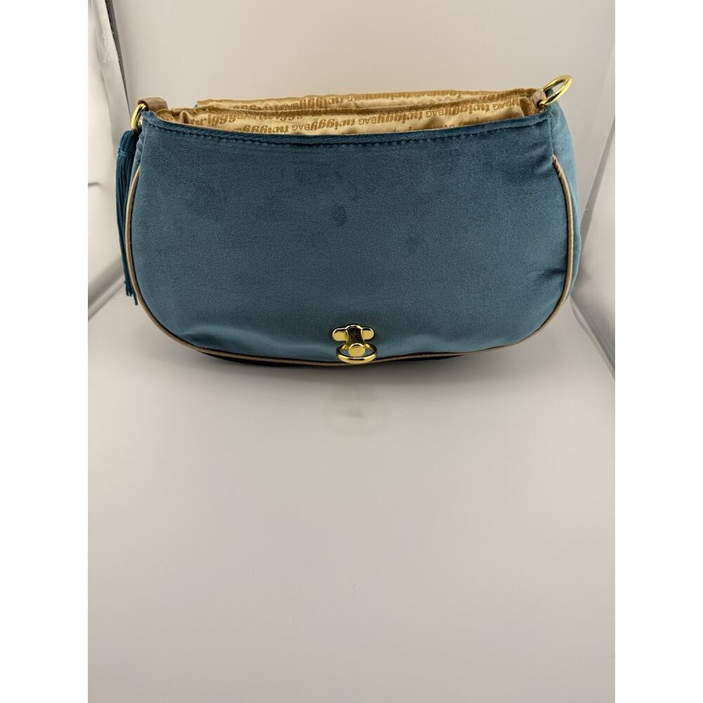 Twiggy London Velvet Bag With Colored Rhinestone Embellishments Teal - Picture 9 of 13